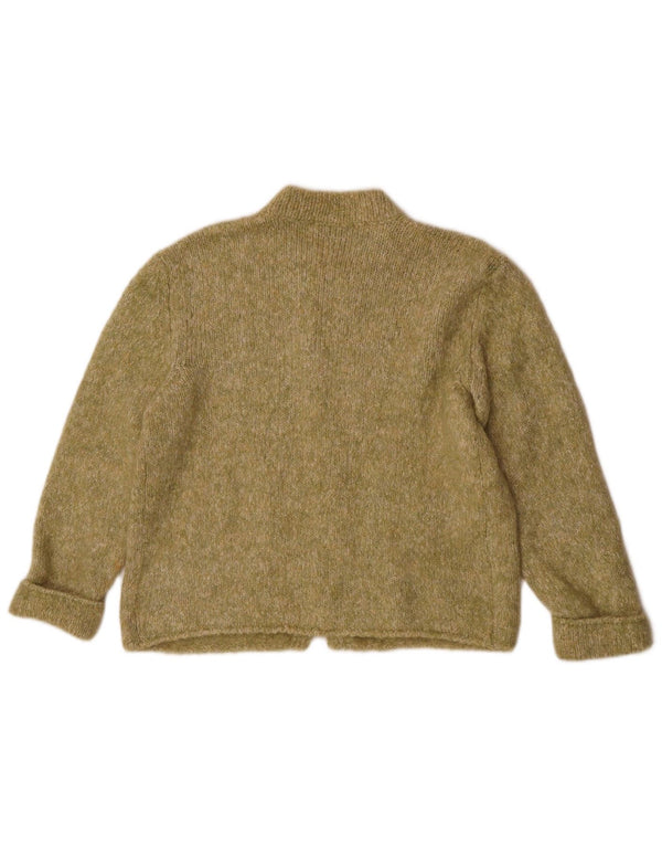 Suéter cardigã feminino Marella Reino Unido 14 grande mohair verde