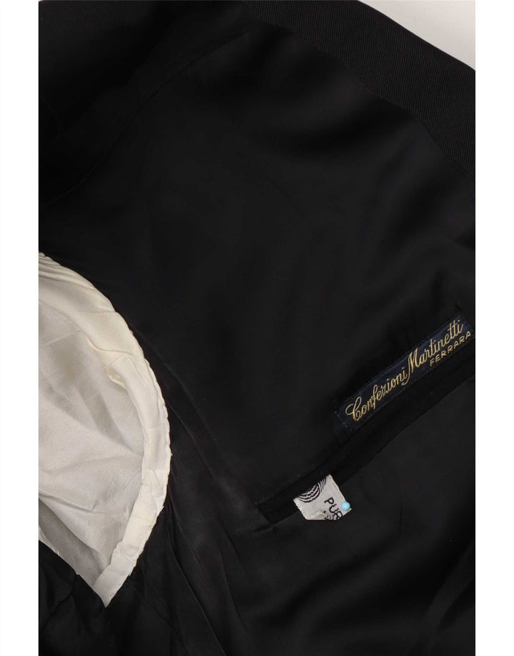 Jaqueta Blazer masculina de 1 botão San Remo IT 50 grande lã virgem preta