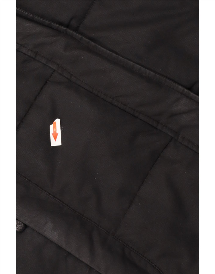 Casaco acolchoado com capuz feminino Jack Wolfskin Reino Unido 12/14 poliéster preto médio