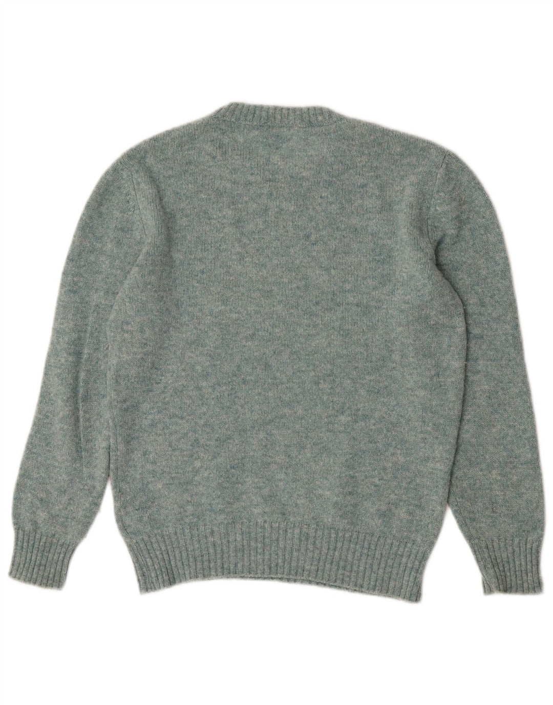 Suéter feminino Benetton com gola redonda Reino Unido 14 lã verde médio