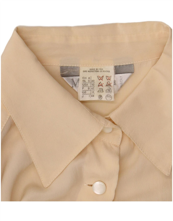 Blusa feminina Max Mara UK 14 grande seda bege