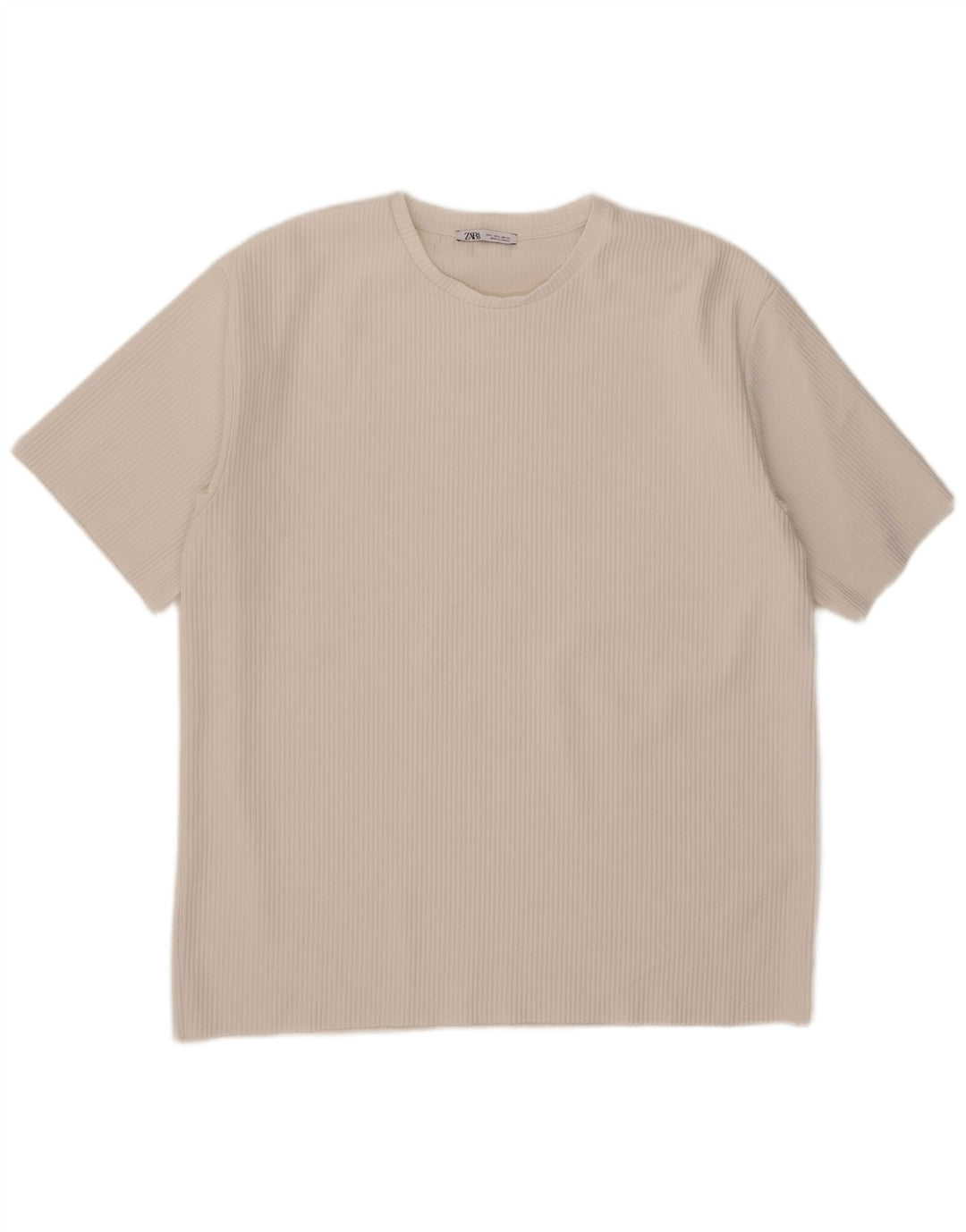 Camiseta masculina Zara Top grande branco