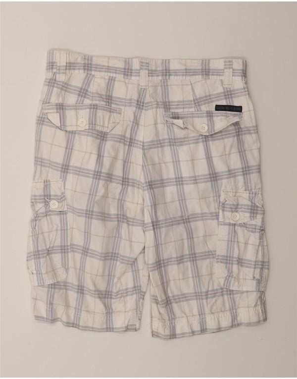 Shorts cargo masculino CALVIN KLEIN W32 algodão xadrez médio branco