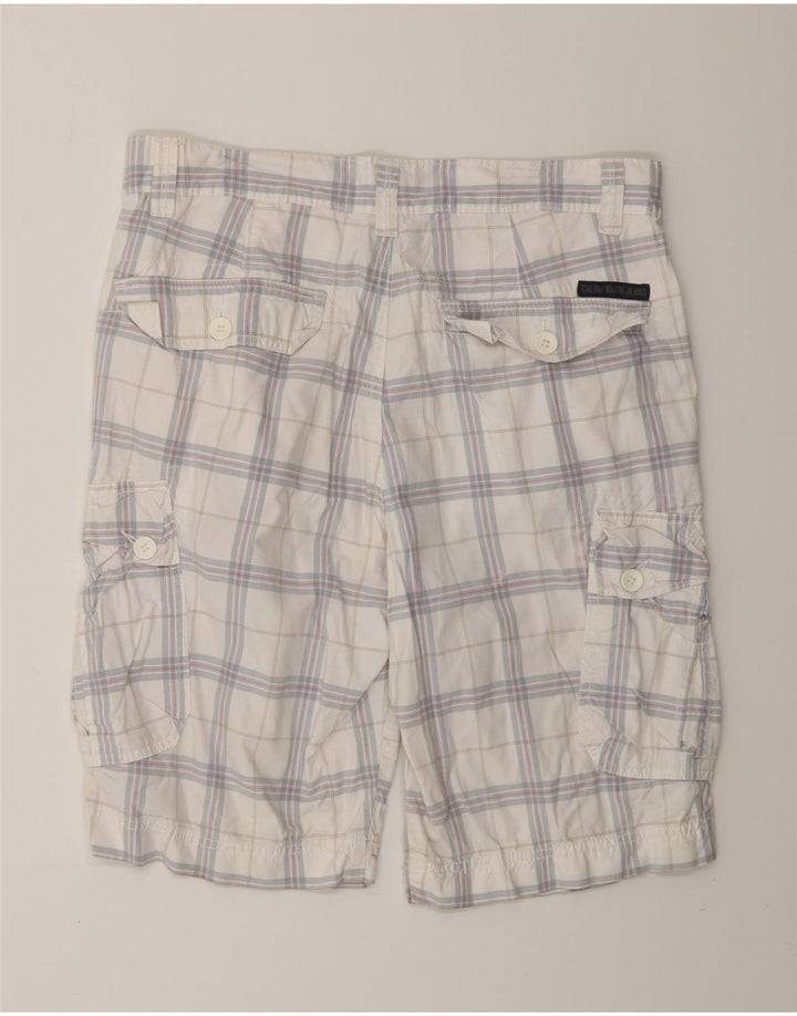 Shorts cargo masculino CALVIN KLEIN W32 algodão xadrez médio branco