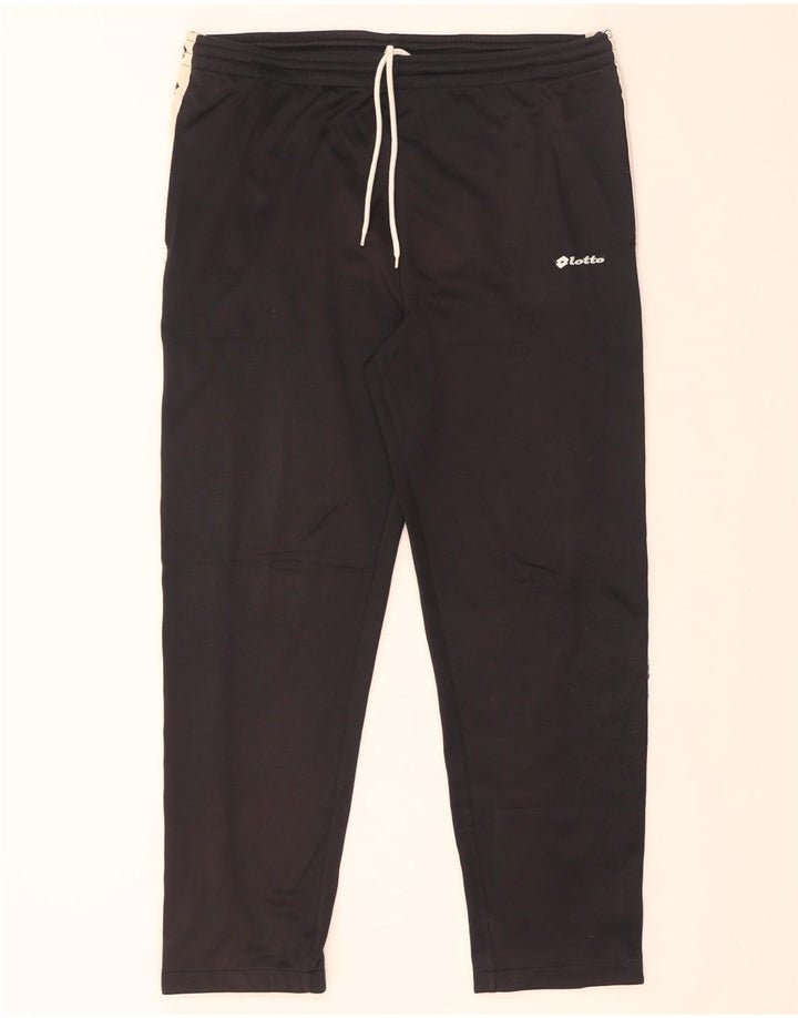 Calça esportiva masculina Lotto com estampa gráfica grande bloco colorido preto