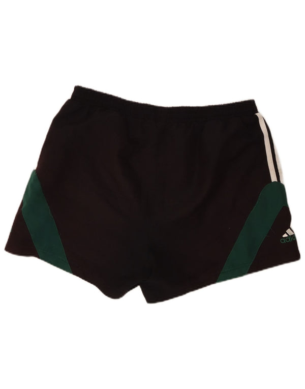 Shorts esportivos masculinos Adidas médio preto colorblock poliéster