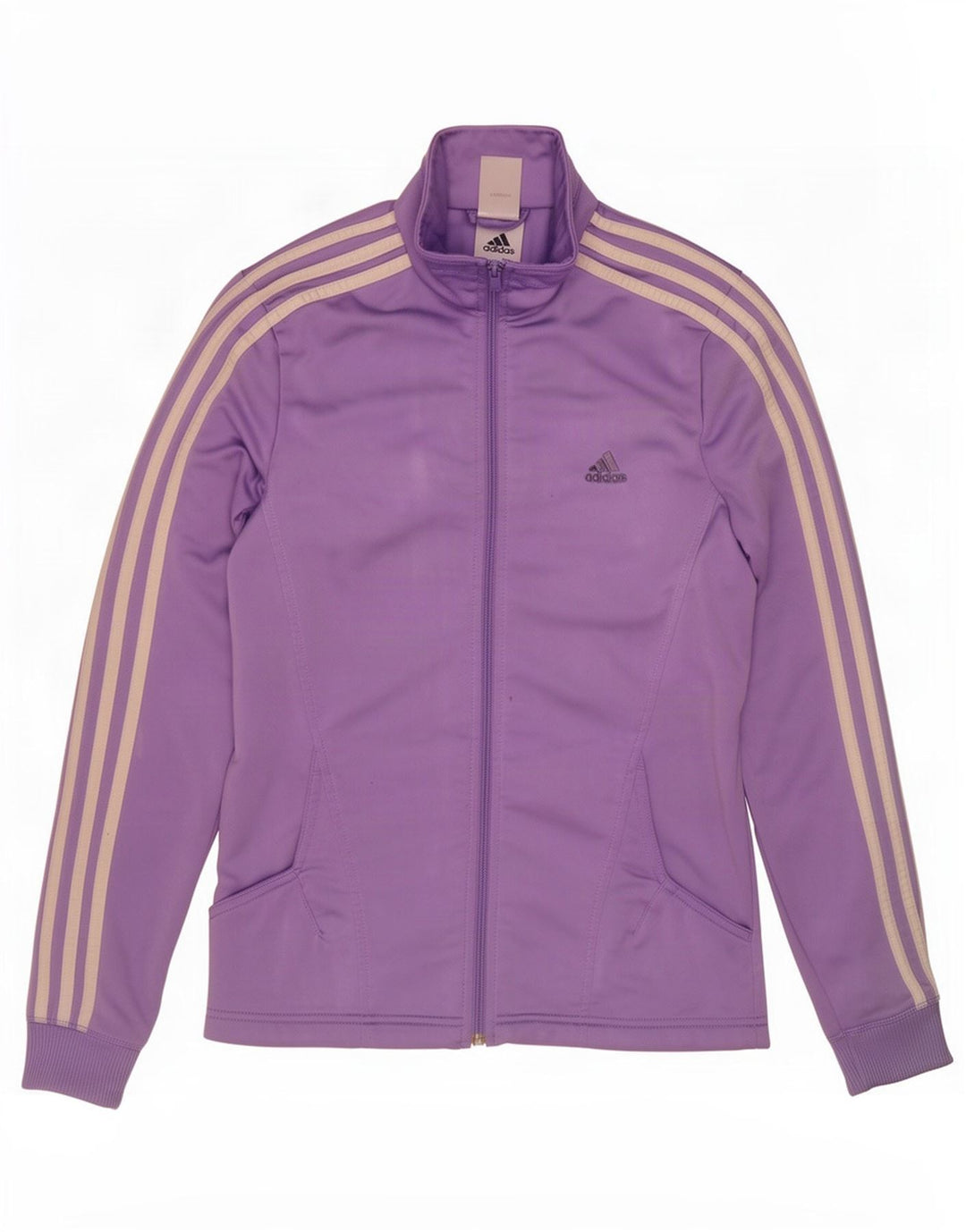 Adidas Womens Tracksuit Top Jacket UK 14 Médio Roxo Poliéster