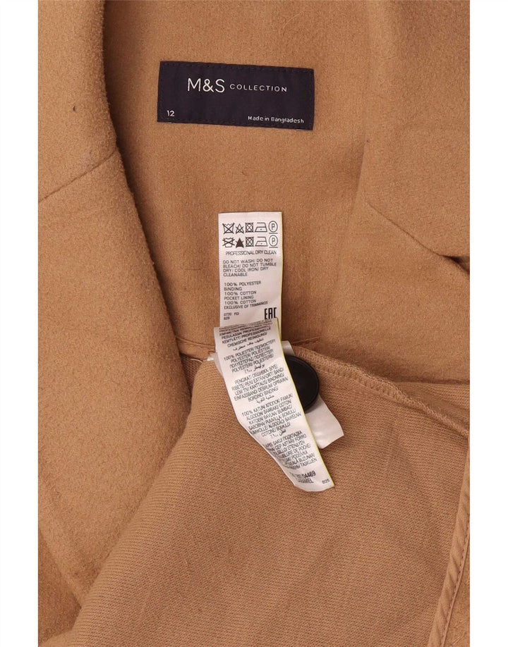 Sobretudo feminino Marks & Spencer UK 12 poliéster marrom médio