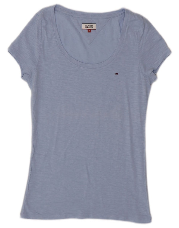 Tommy Hilfiger Camiseta Feminina Top UK 10 Pequena Azul
