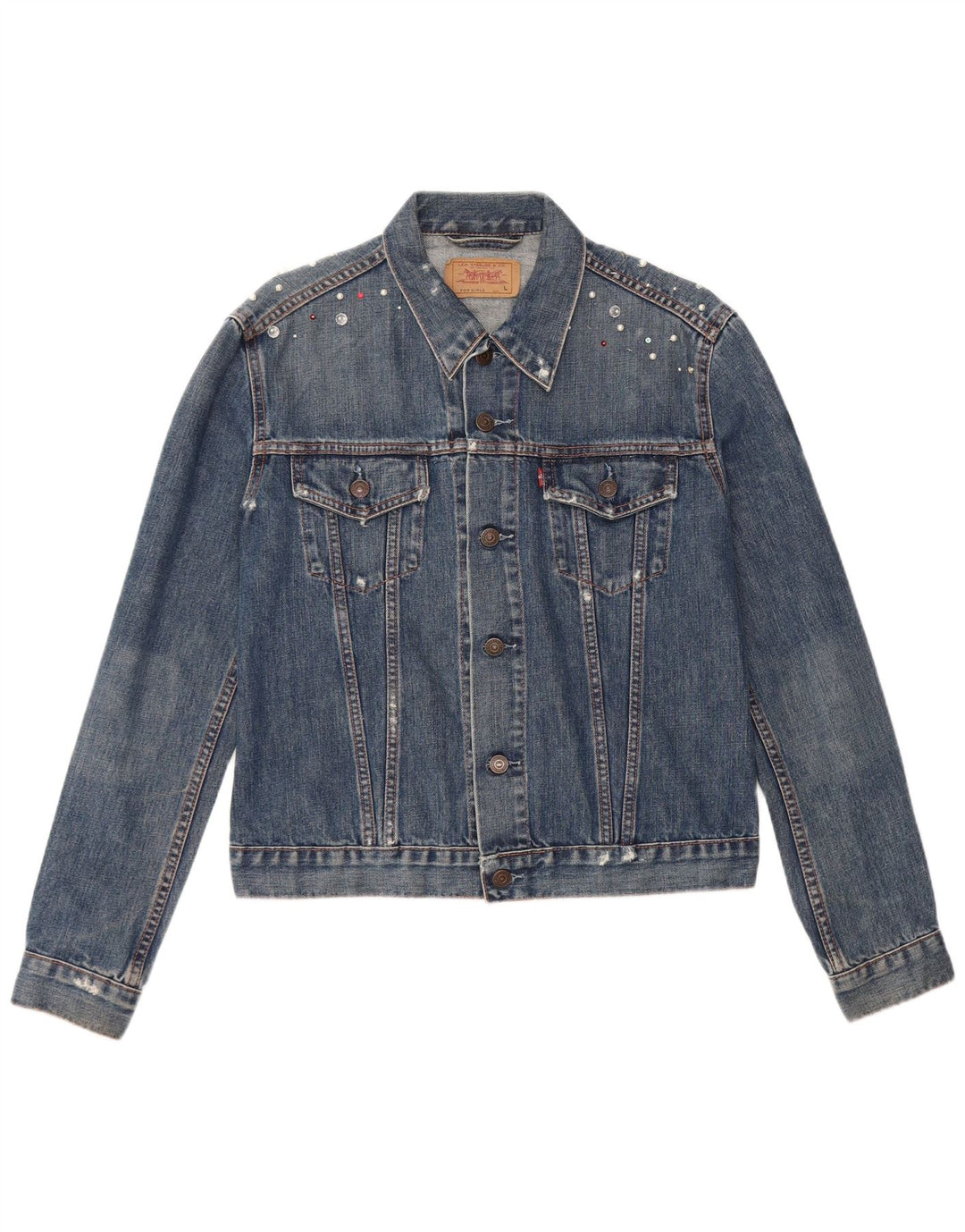 Jaqueta jeans feminina LEVI'S 11-12 anos grande algodão azul