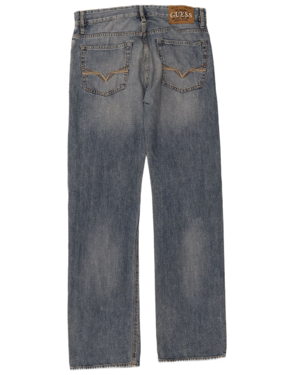 Guess Womens Straight Jeans W31 L34 Blue Cotton