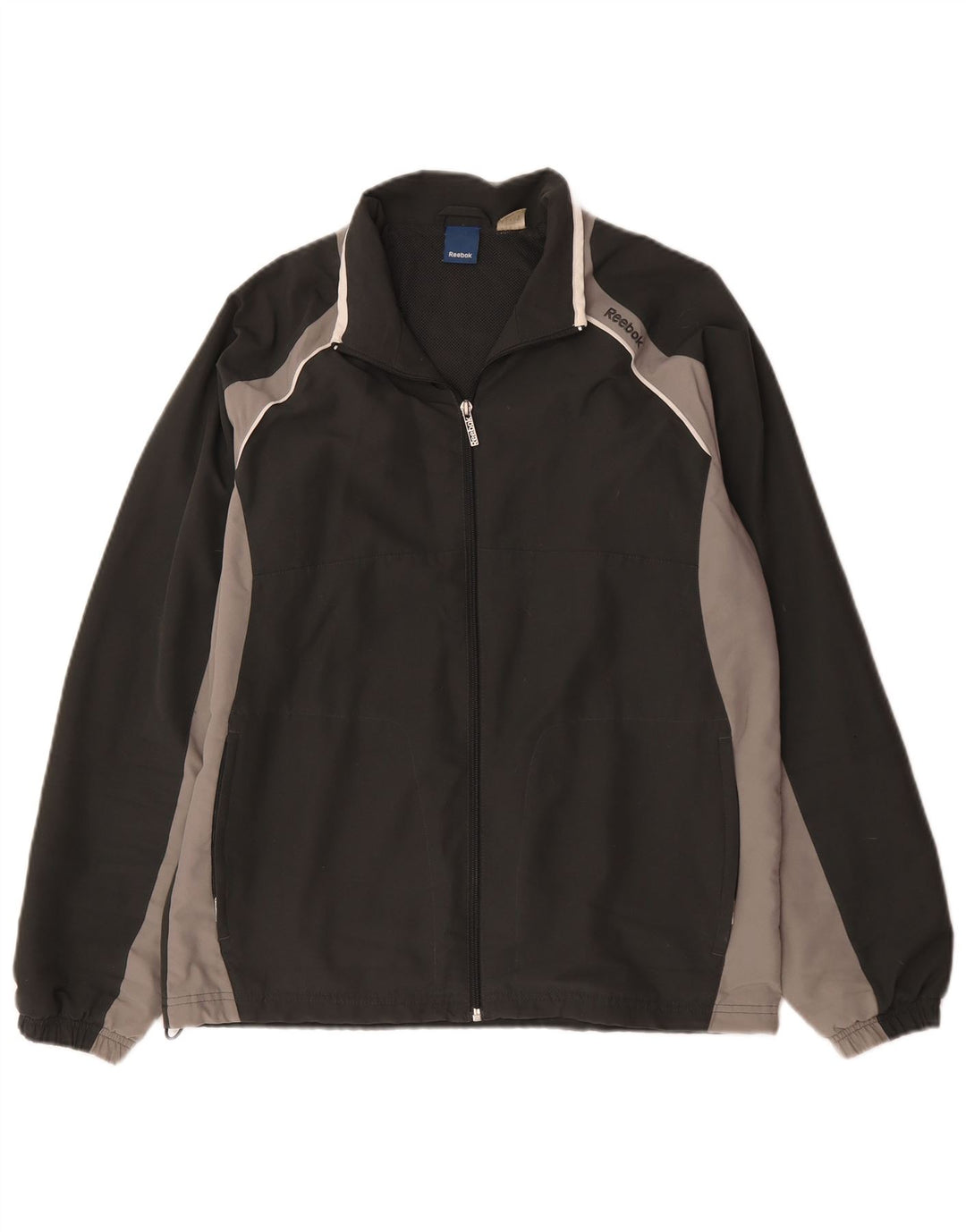 Reebok Mens Tracksuit Top Jacket Pequeno Poliéster Colorblock Preto