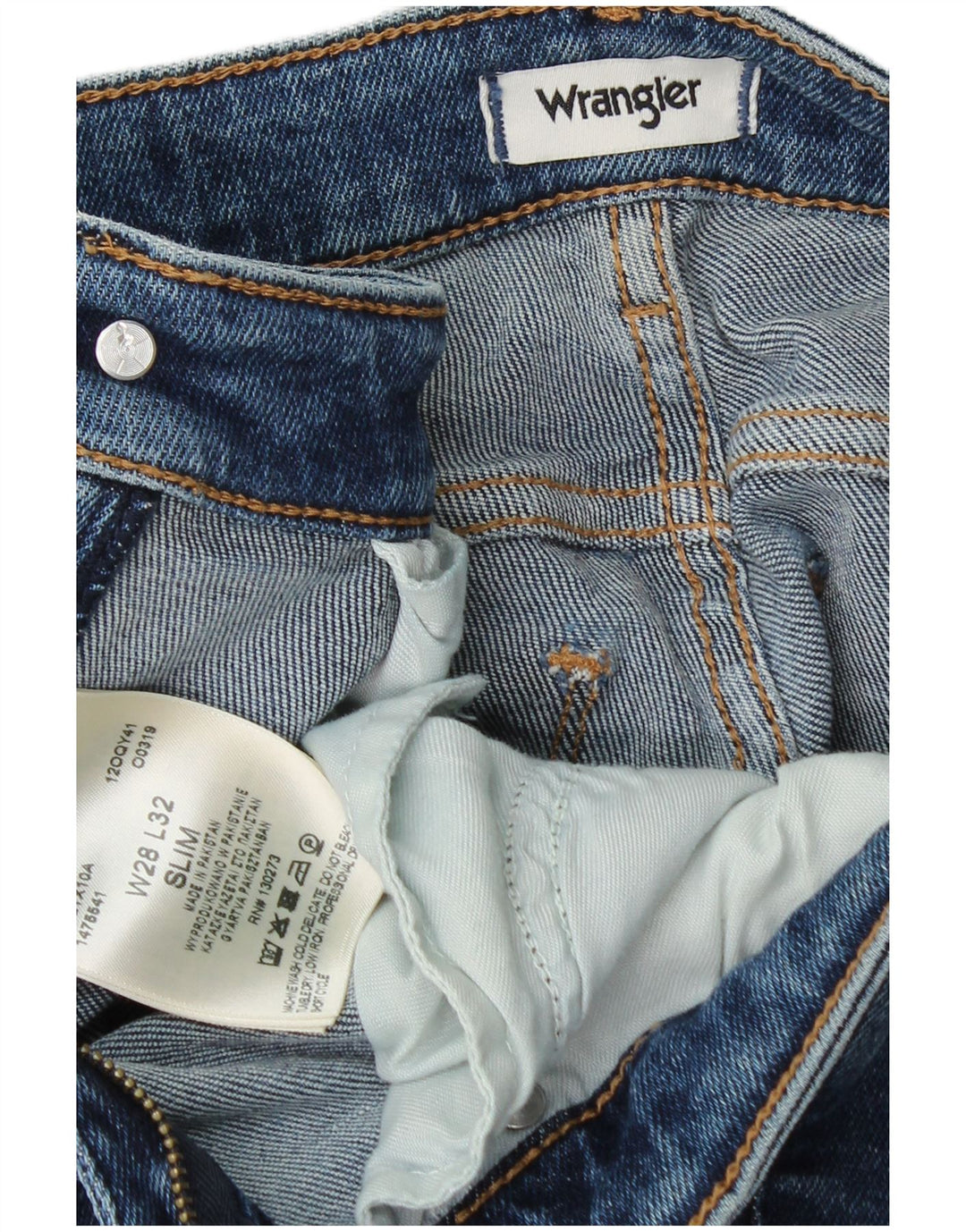 Jeans slim feminino WRANGLER W28 L32 algodão azul