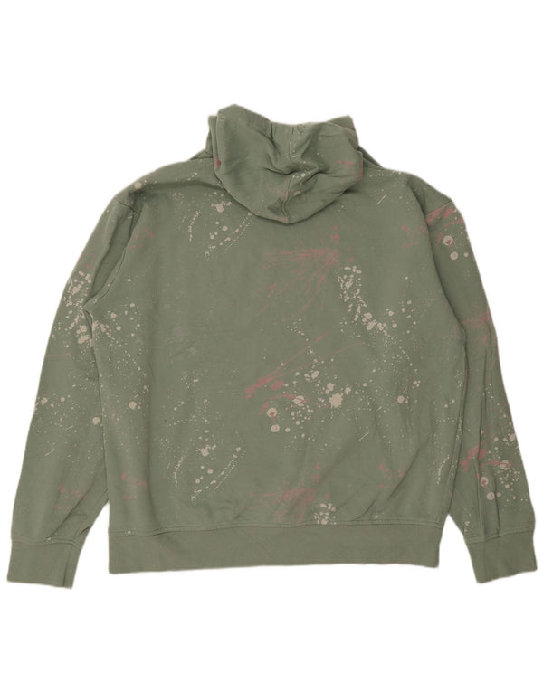 Hurley Mens Hoodie Jumper XL Verde Tie Dye Algodão