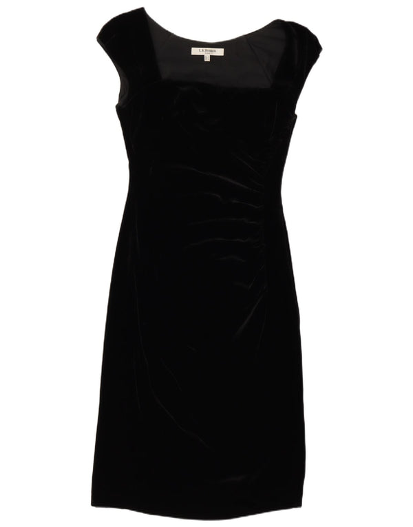 L.K. Vestido feminino Bennett com bainha de veludo Reino Unido 8 pequeno preto viscose