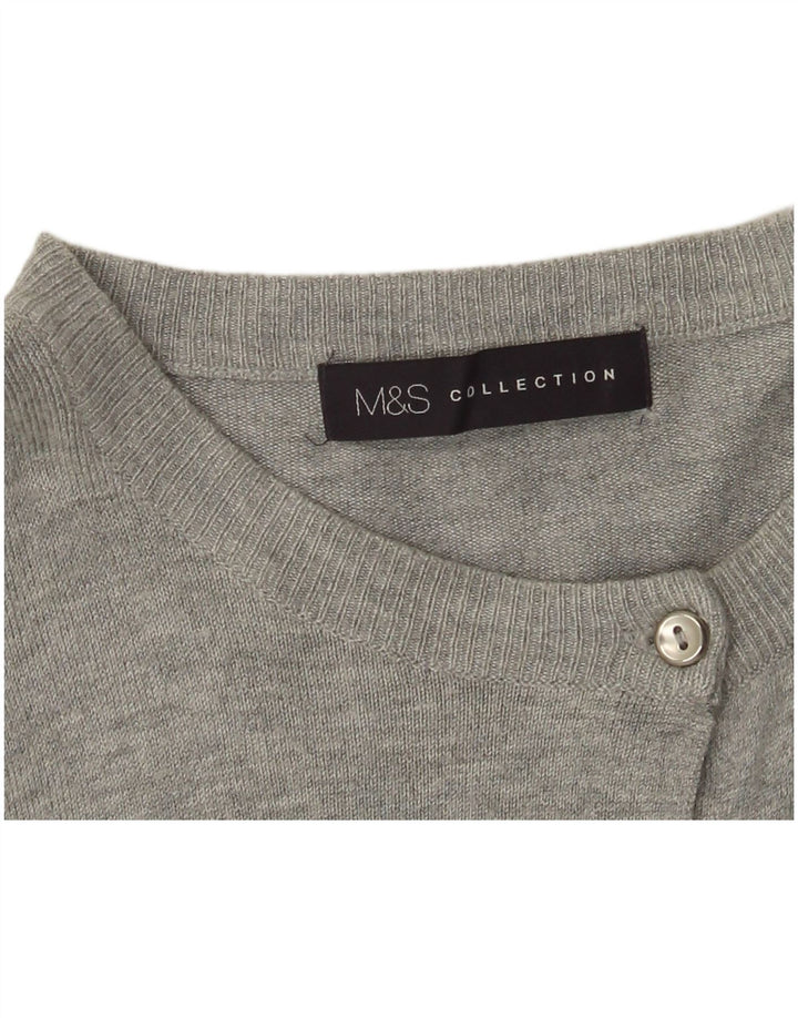 Suéter cardigã feminino Marks & Spencer Reino Unido 10 pequeno cinza
