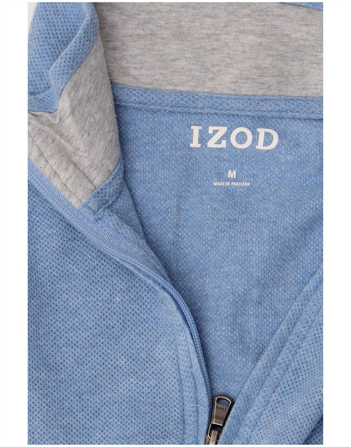 Suéter feminino IZOD com gola e zíper UK 14 azul médio