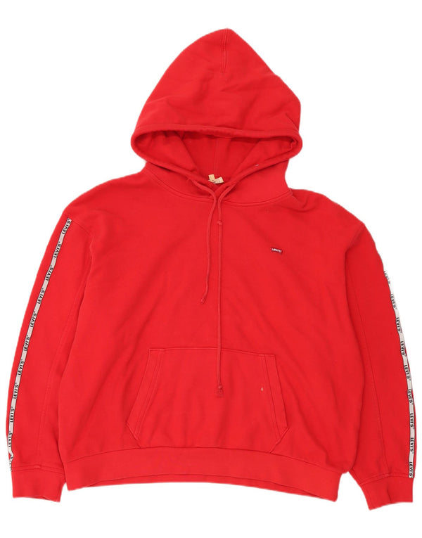 Suéter feminino Levi's com capuz e ajuste relaxado gráfico Reino Unido 16grande algodão vermelho