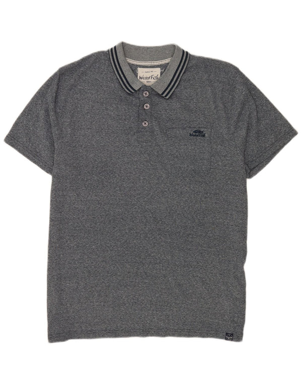 Pólo masculino Weird Fish XL poliéster manchado cinza