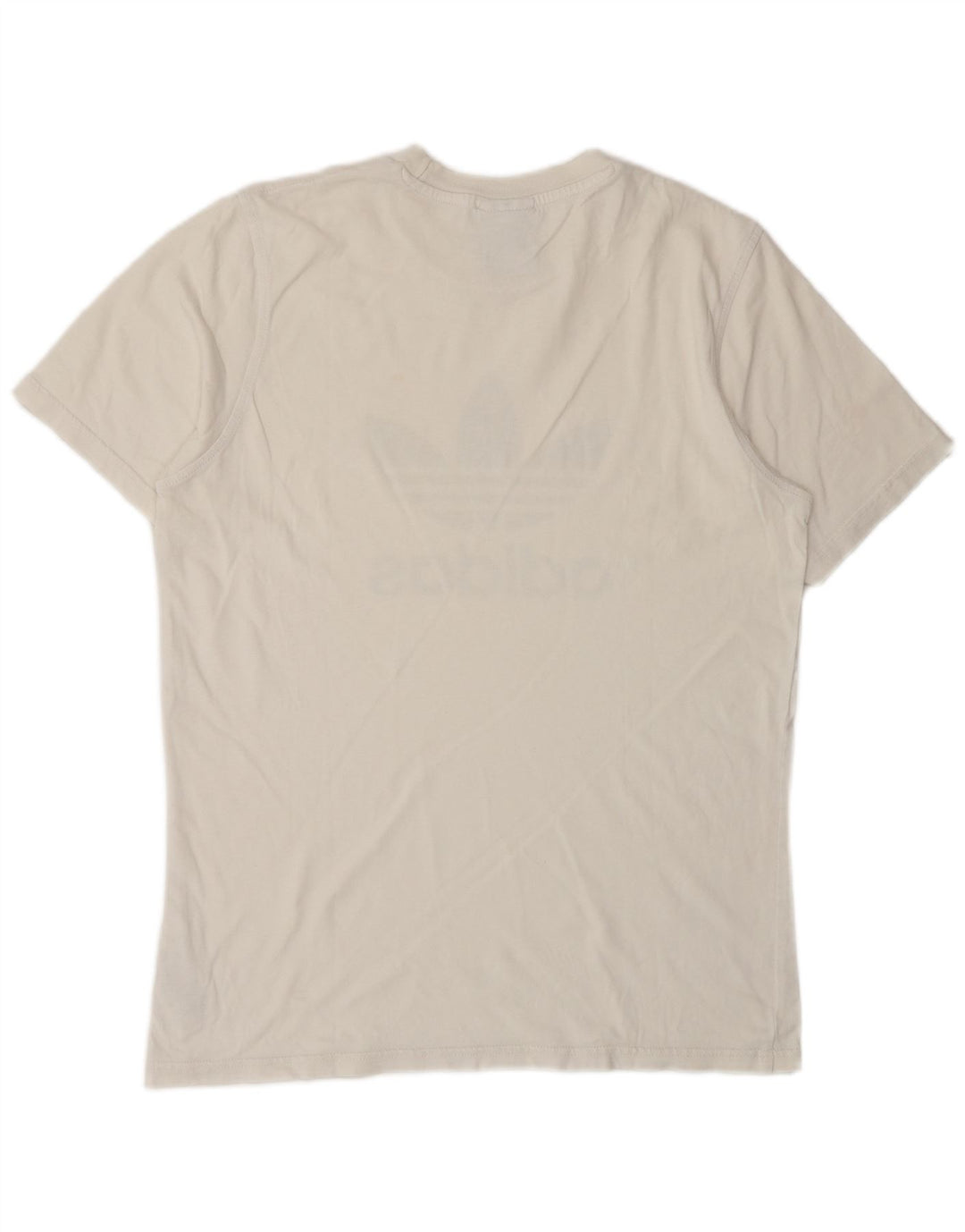 Adidas Mens Graphic T-Shirt Top Médio Algodão Branco