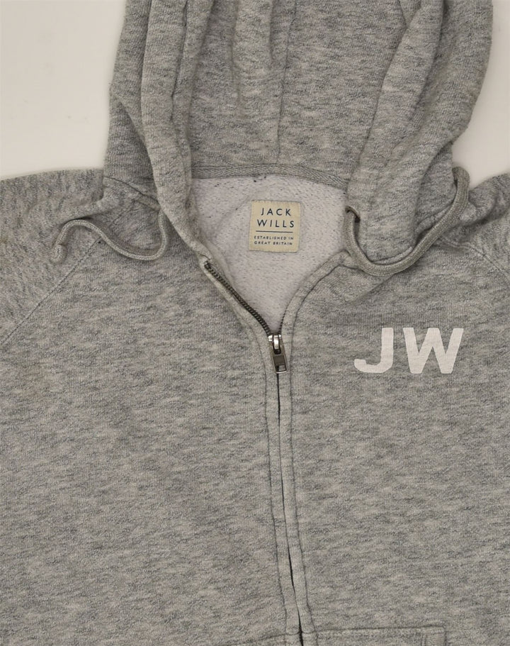 JACK WILLS Mens Zip Hoodie Sweater Medium Grey Polyester | Vintage Jack Wills | Thrift | Second-Hand Jack Wills | Used Clothing | Messina Hembry 