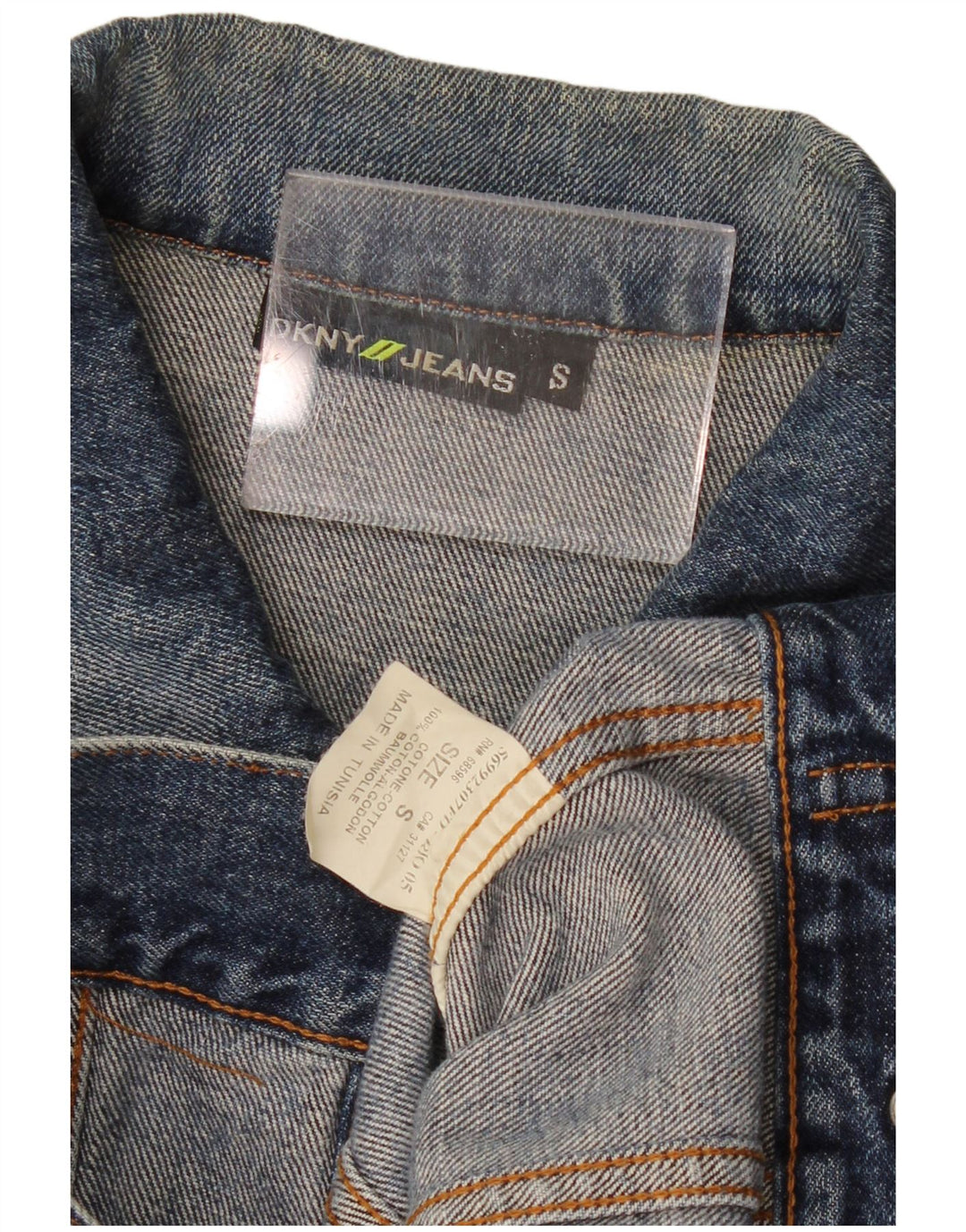 Jaqueta jeans masculina DKNY UK 36 algodão azul pequeno