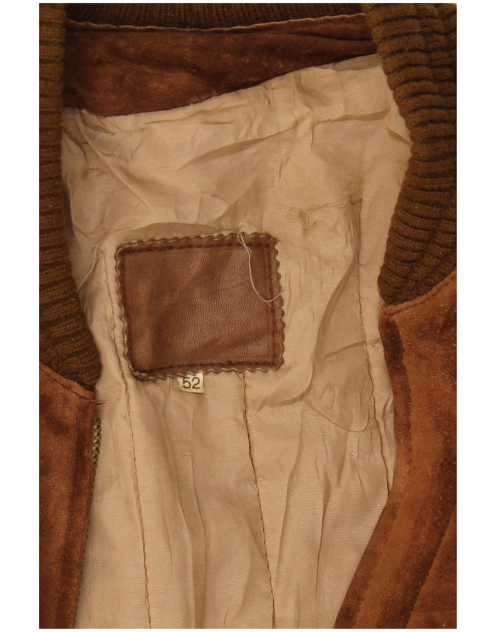 Jaqueta bomber masculina VINTAGE de camurça IT 52 XL marrom