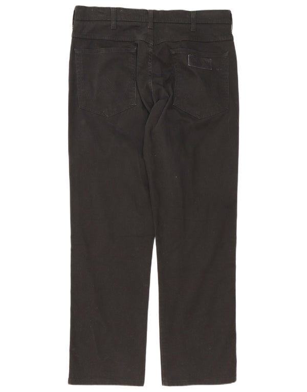 Wrangler Mens Arizona Stretch Calça Casual Reta W35 L34 Algodão Preto