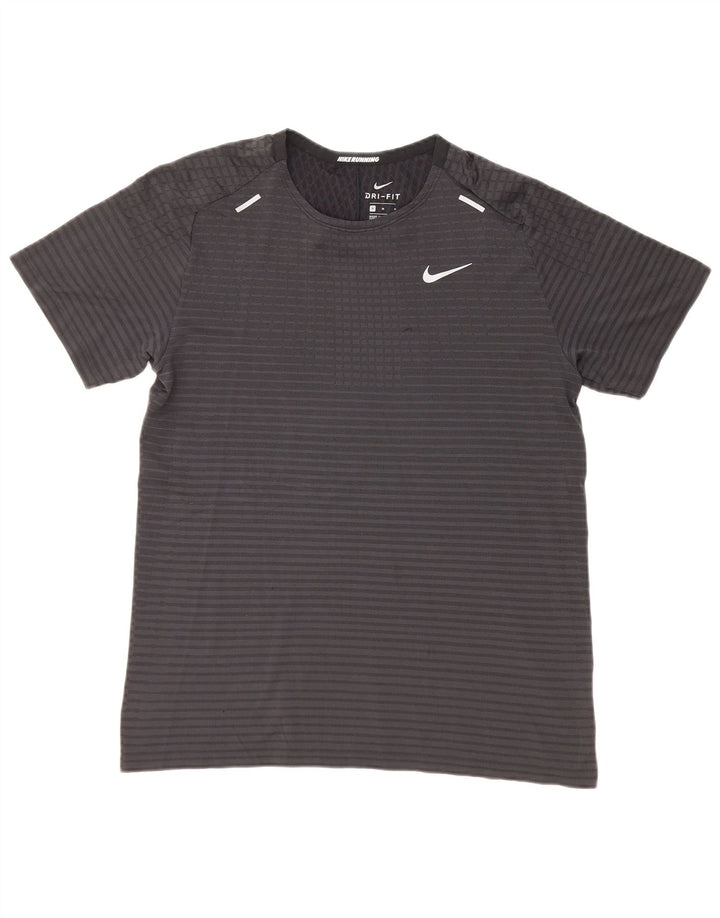 Camiseta Nike Masculina Dri Fit Top Listrado Cinza Médio