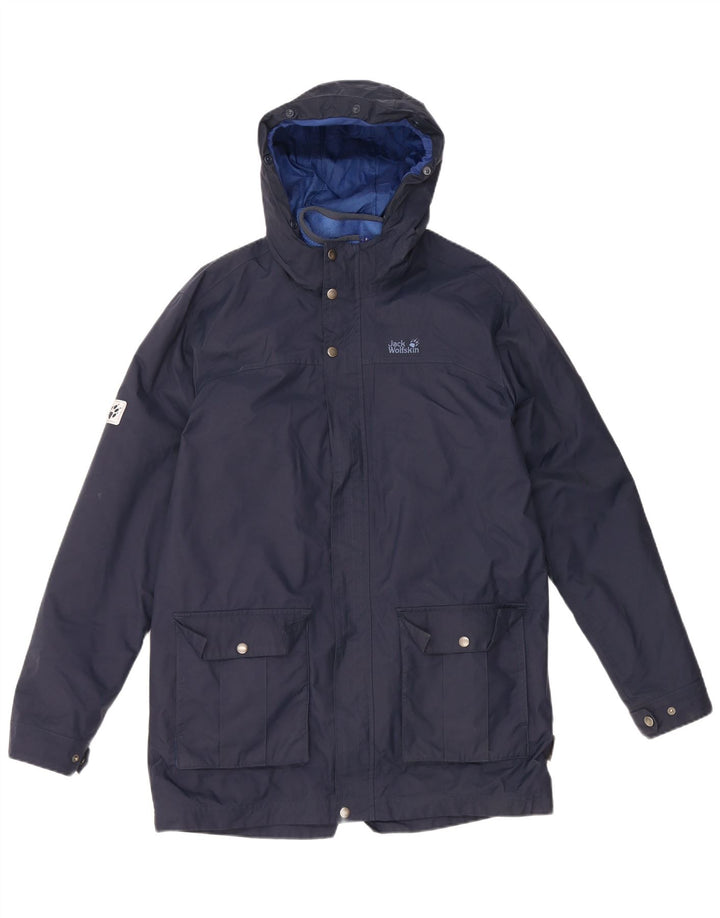 Casaco corta-vento com capuz JACK WOLFSKIN para meninos 15-16 anos azul marinho poliamida