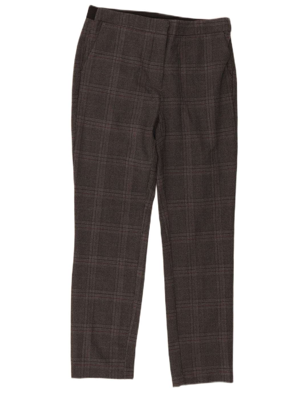 Calça feminina Zara Slim Suit médio W28 L27 cinza xadrez