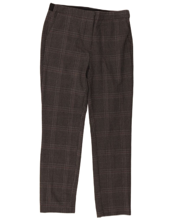 Calça feminina Zara Slim Suit médio W28 L27 cinza xadrez