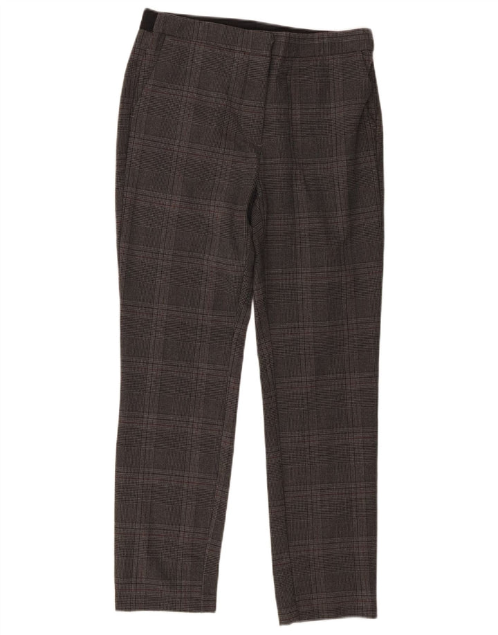 Calça feminina Zara Slim Suit médio W28 L27 cinza xadrez