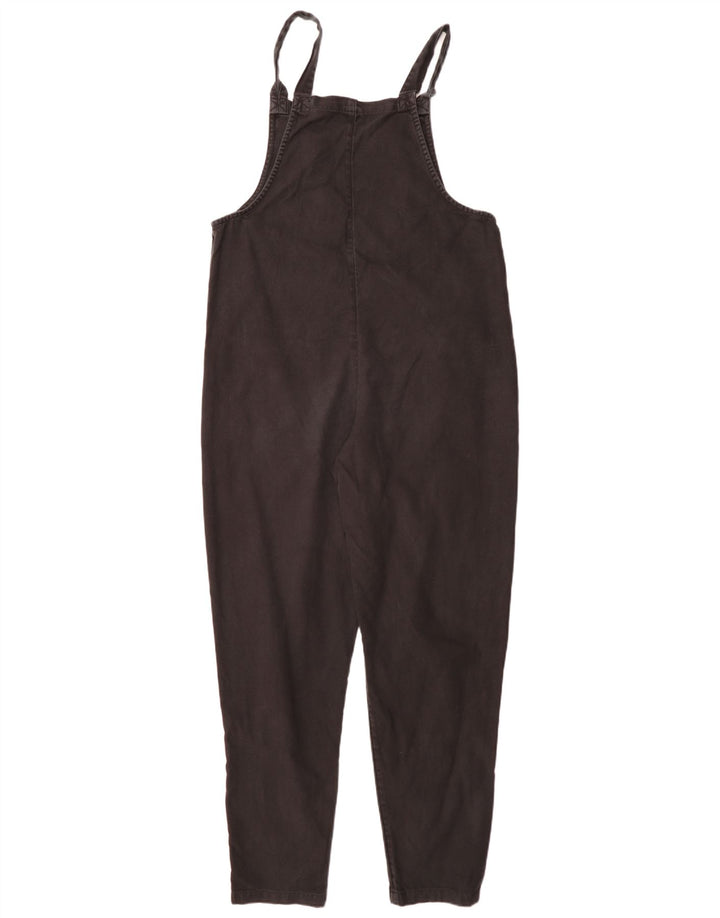 Macacão feminino Lucy & Yak longo Dungaree Reino Unido 12 algodão preto médio