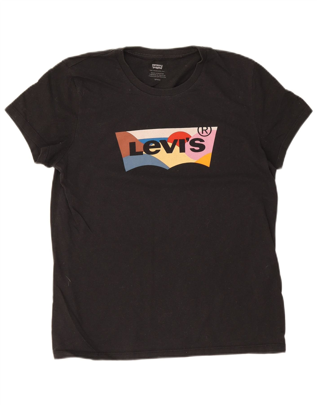 Camiseta gráfica masculina Levi's Top pequeno algodão preto