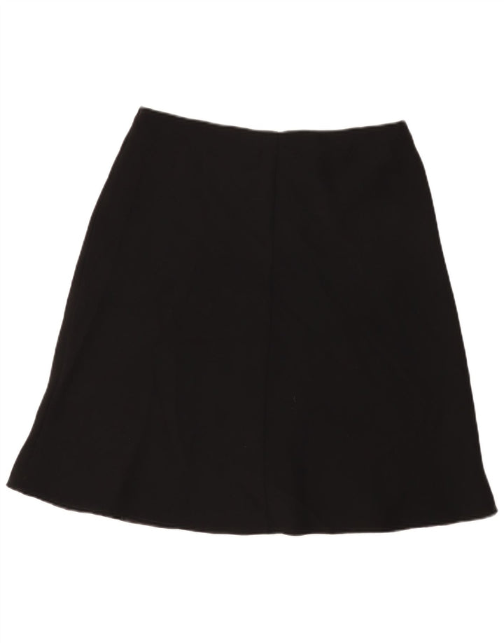 Saia feminina Marks & Spencer UK 14 grande W32 poliéster preto