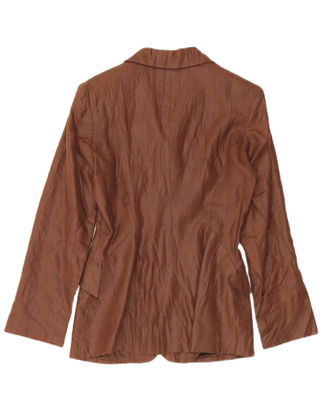 Jaqueta blazer vintage feminina com 3 botões Reino Unido 10 pequena marrom