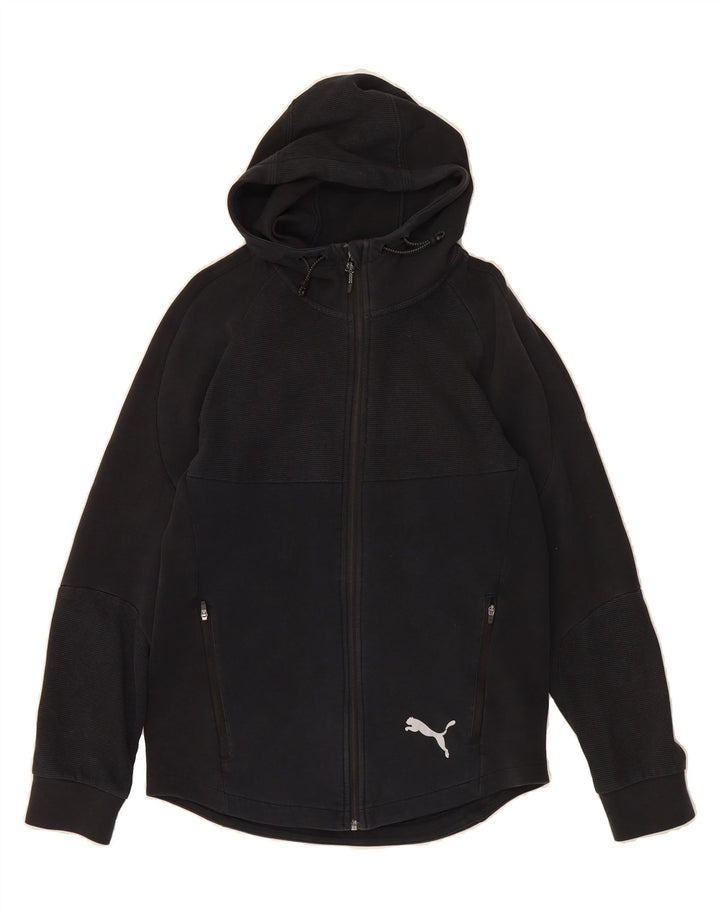 PUMA Mens Zip Hoodie Sweater Small Black Cotton Vintage Puma and Second-Hand Puma from Messina Hembry 