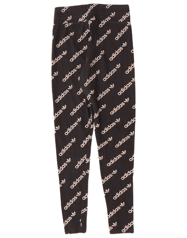 Leggings Adidas Femininas Gráficas UK 12 Médio Algodão Preto