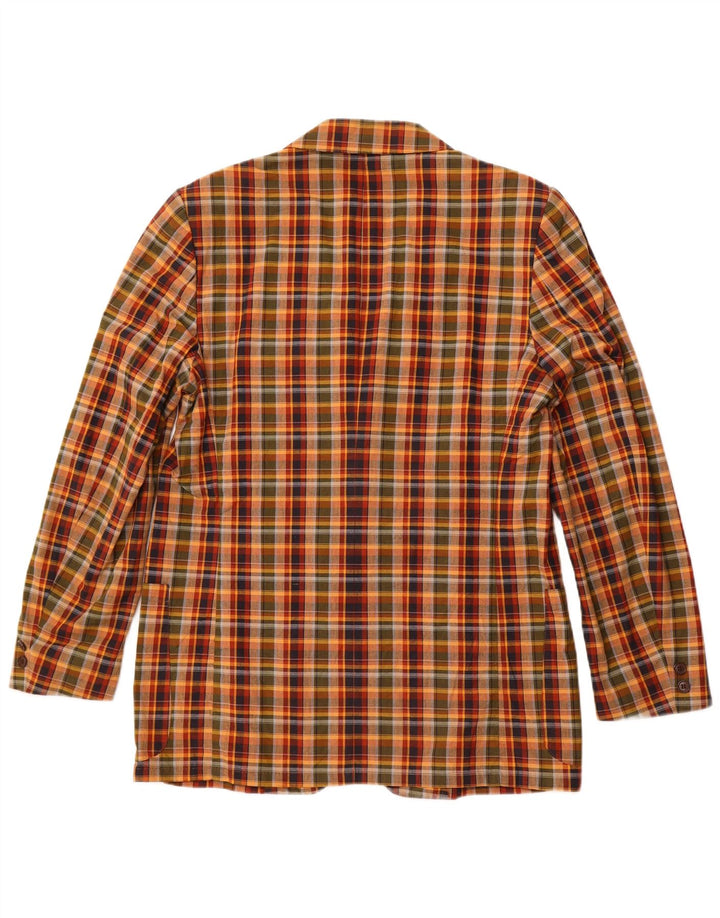 Jaqueta blazer masculina VINTAGE com 2 botões IT 54 2XL algodão xadrez multicolorido