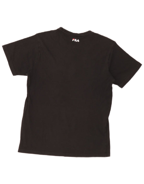 Fila Mens Graphic T-Shirt Top XS Algodão Preto