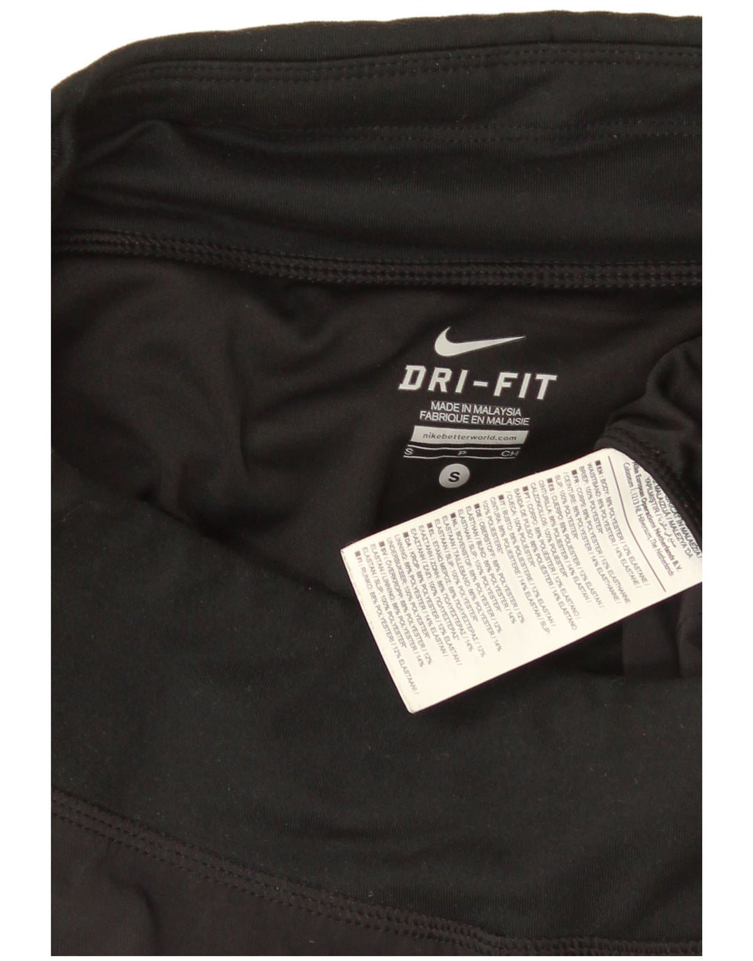 Nike Womens Dri Fit Sport Shorts UK 10 Pequeno Poliéster Preto