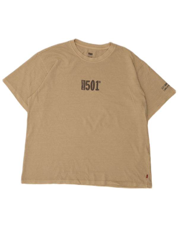 Camiseta gráfica masculina Levi's Top grande de algodão bege