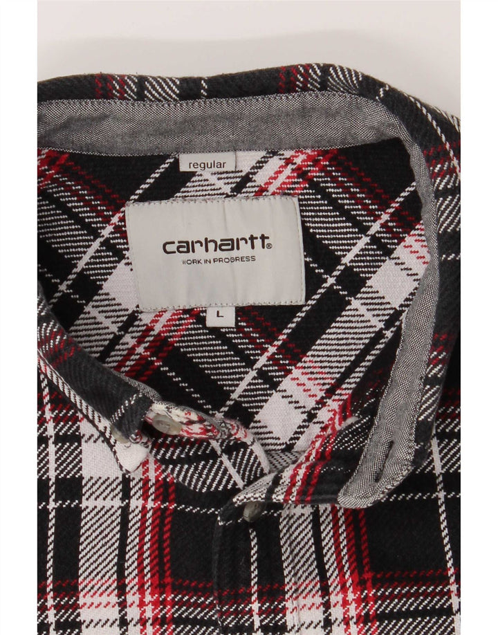 Carhartt Mens Worker Wear Camisa de flanela de ajuste regular grande xadrez preto