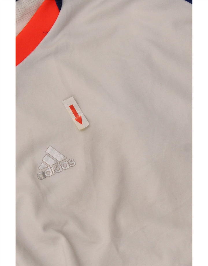 Camiseta masculina Adidas Top médio branco colorblock poliéster