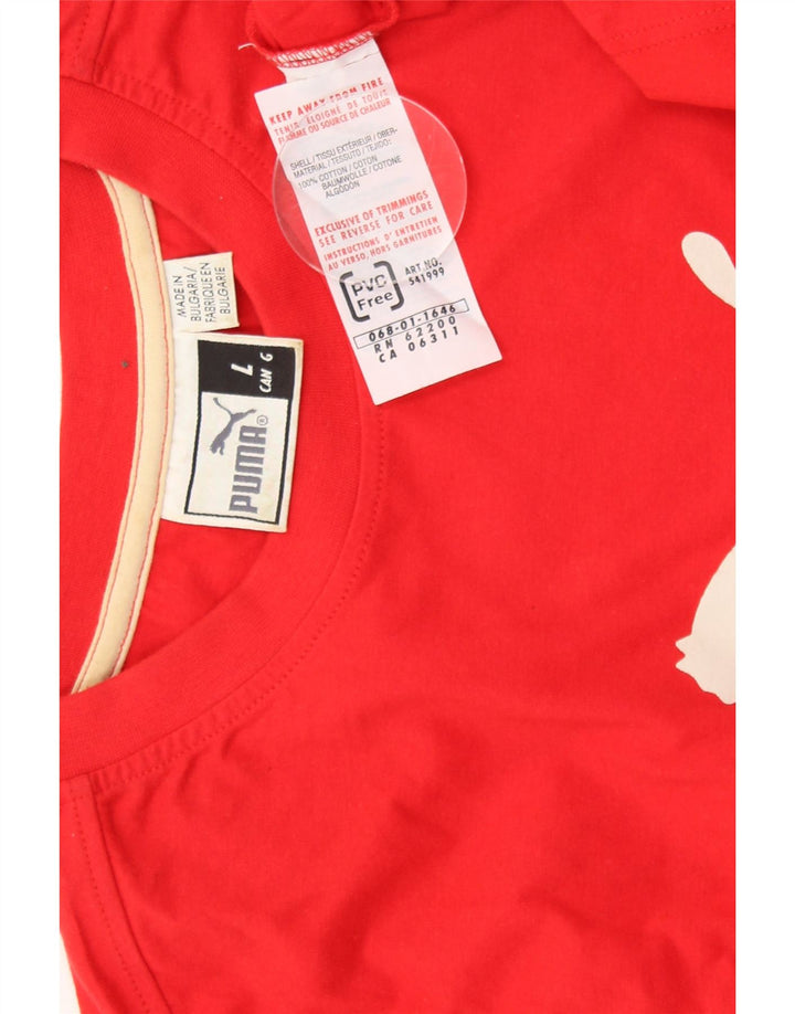 PUMA Mens Graphic Vest Top Grande Algodão Vermelho