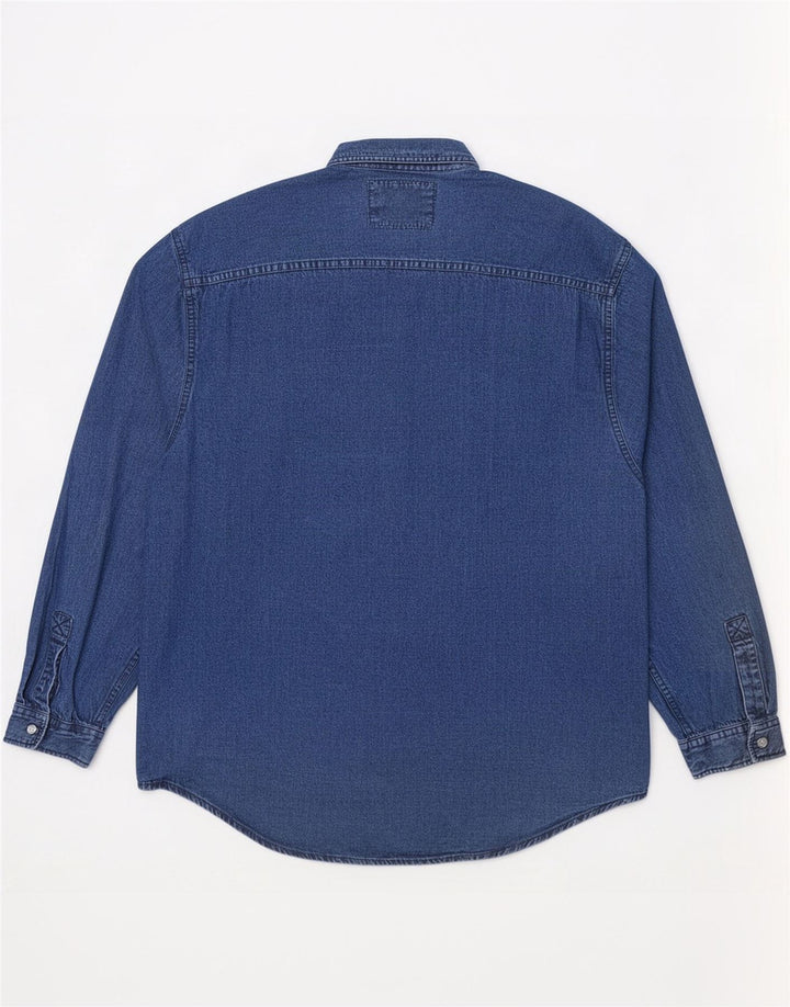 Camisa jeans masculina Levi's grande algodão azul