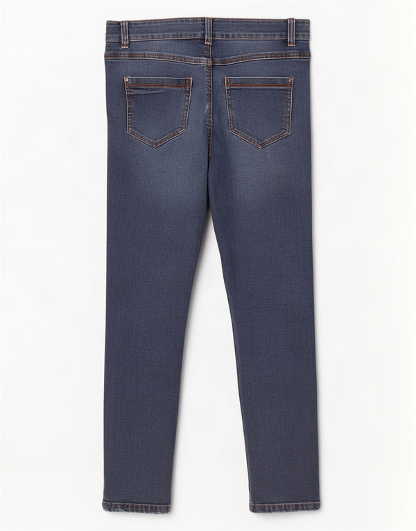 M&Co Jeans Skinny Feminino Reino Unido 10 Pequeno W30 L28 Azul Marinho Algodão