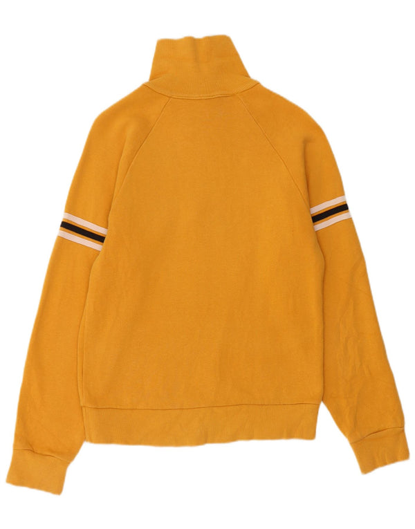 Suéter feminino Lee com gola e zíper gráfico Reino Unido 10 pequeno listrado amarelo