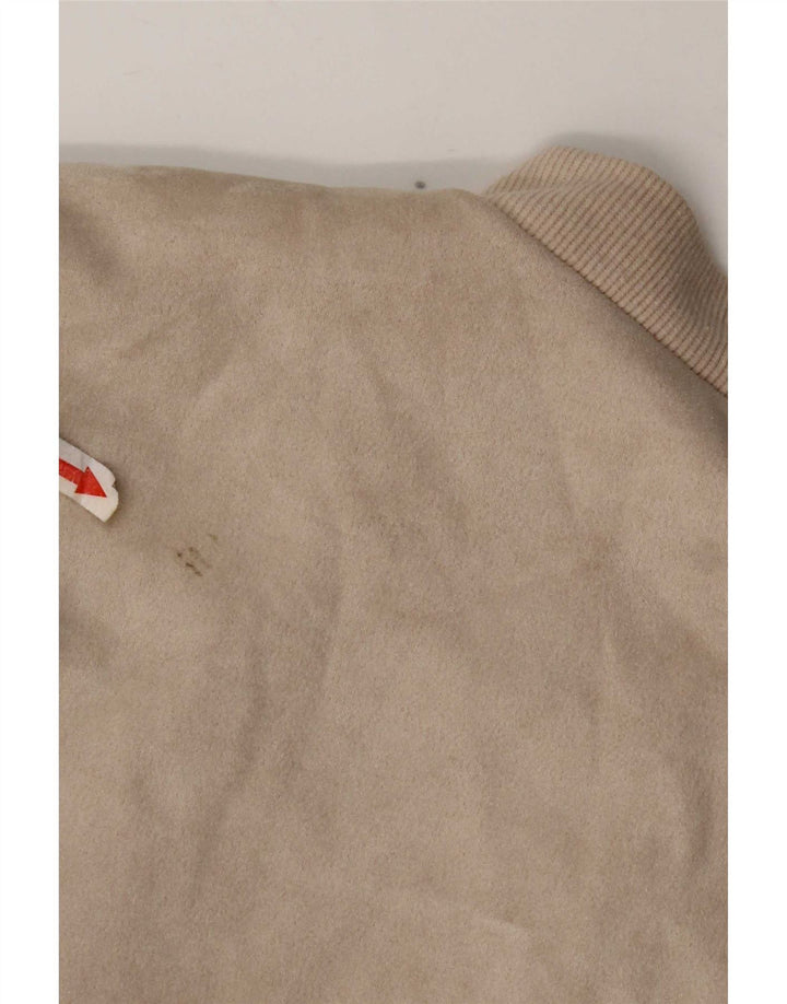 Zara Womens Oversized Bomber Jacket UK 14 Médio Bege Poliéster